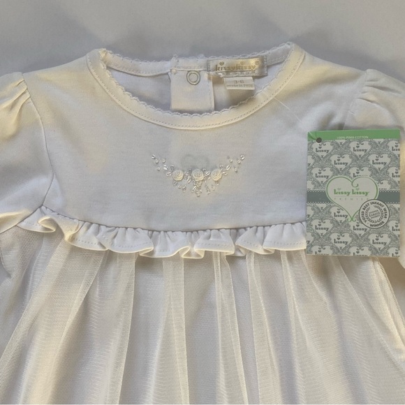 Kissy Kissy Dress Size 3 6 Months NWT New Pima christening wedding embroidered - Picture 2 of 16